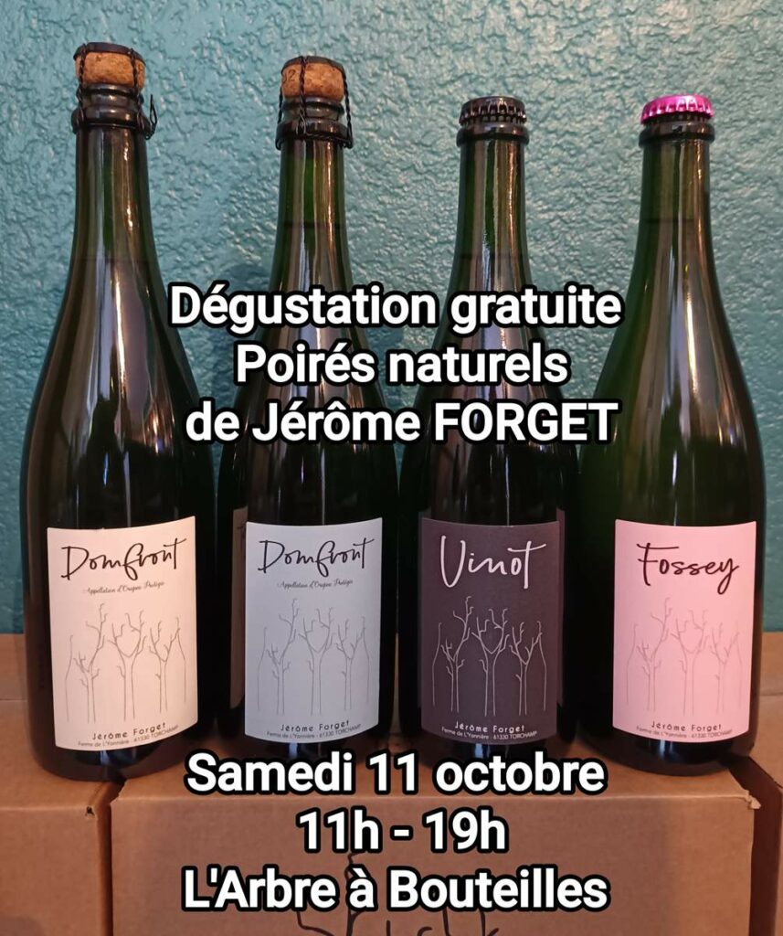 dégustation poiré naturel Forget Yonnière caviste Nantes centre proche Bastille Monselet Toutes Joies Guist'Hau Procé